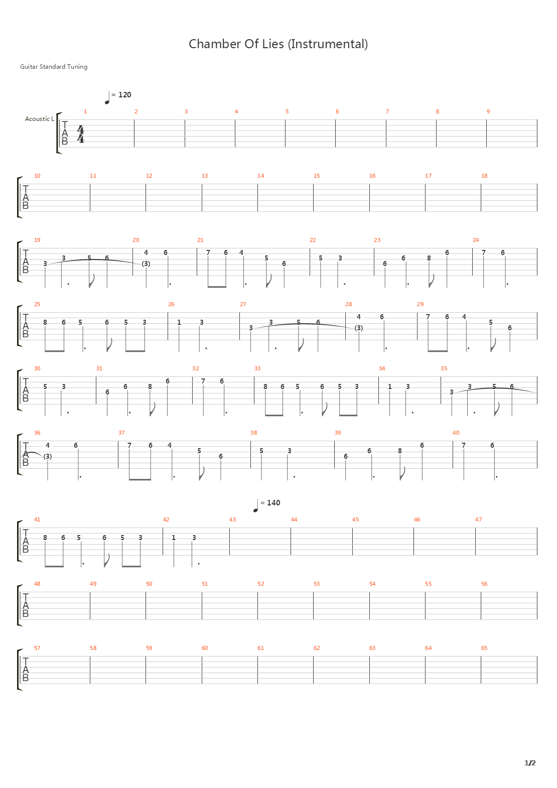 Chamber Of Lies吉他谱