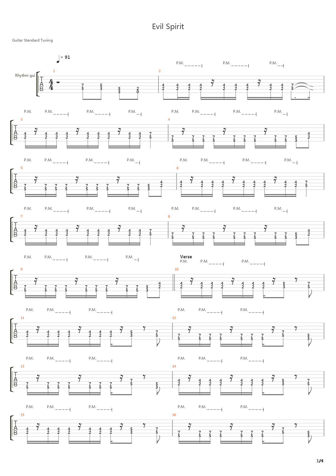 Evil Spirit吉他谱