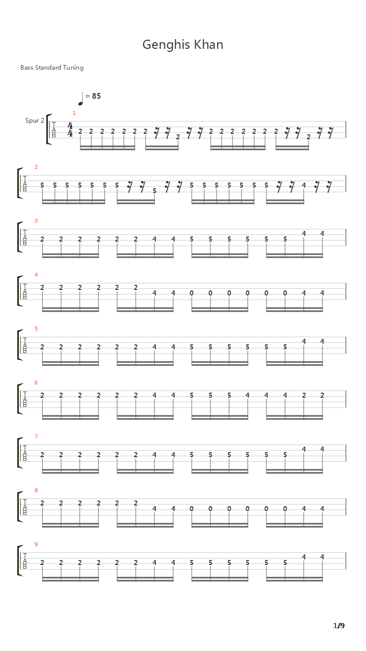 Genghis Khan吉他谱