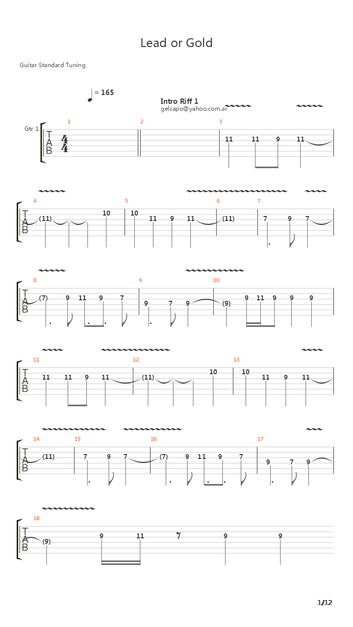 Lead Or Gold吉他谱