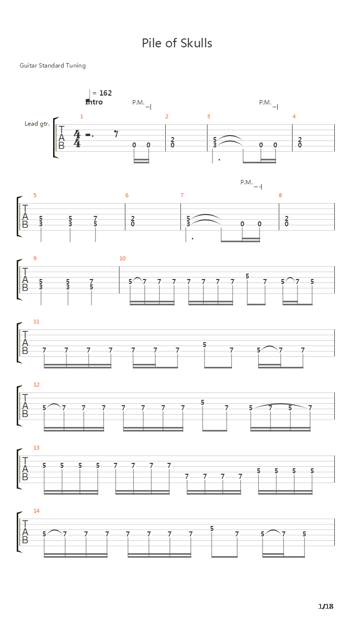 Pile Of Skulls吉他谱