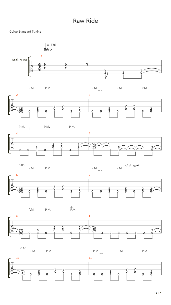 Raw Ride吉他谱