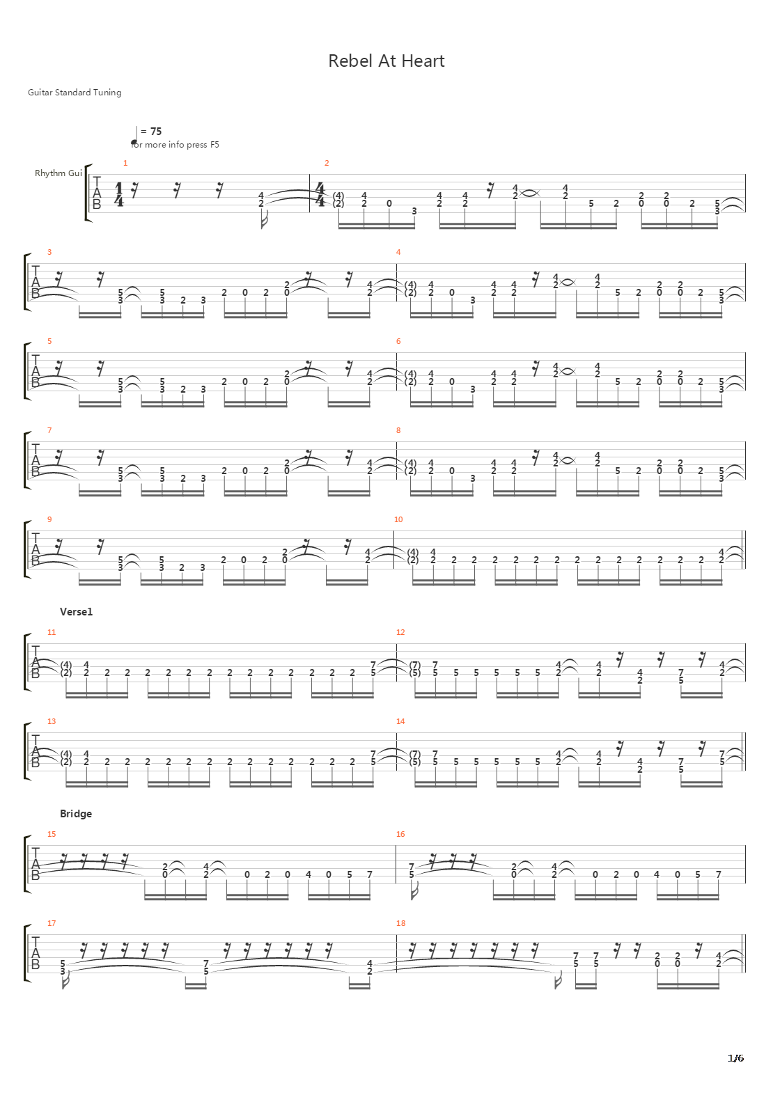 Rebel At Heart吉他谱