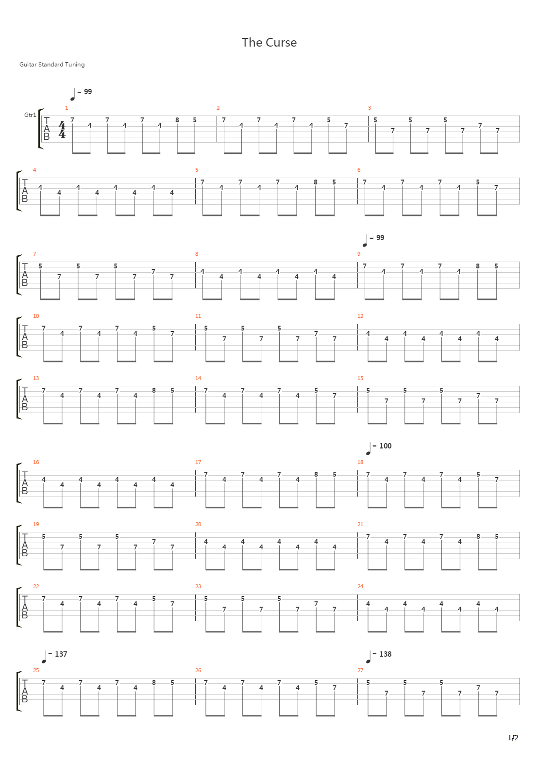 The Curse吉他谱