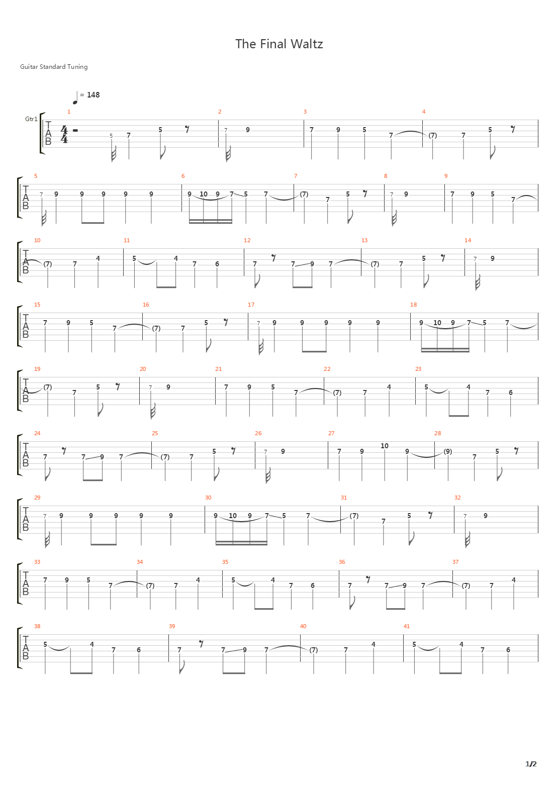 The Final Waltz吉他谱