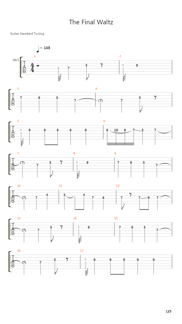 The Final Waltz吉他谱