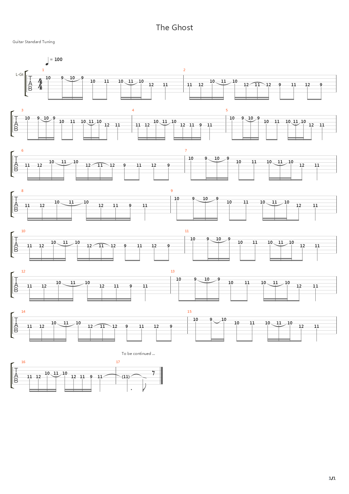 The Ghost吉他谱