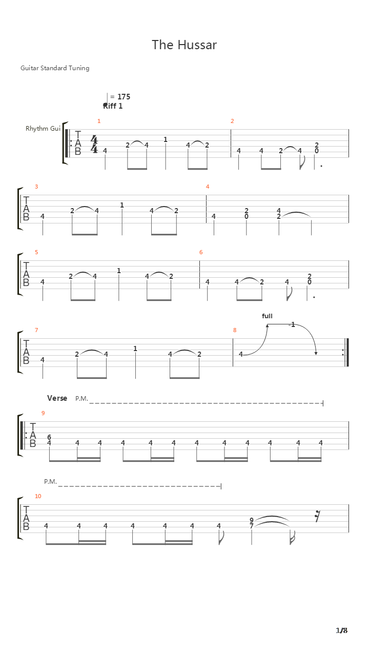 The Hussar吉他谱