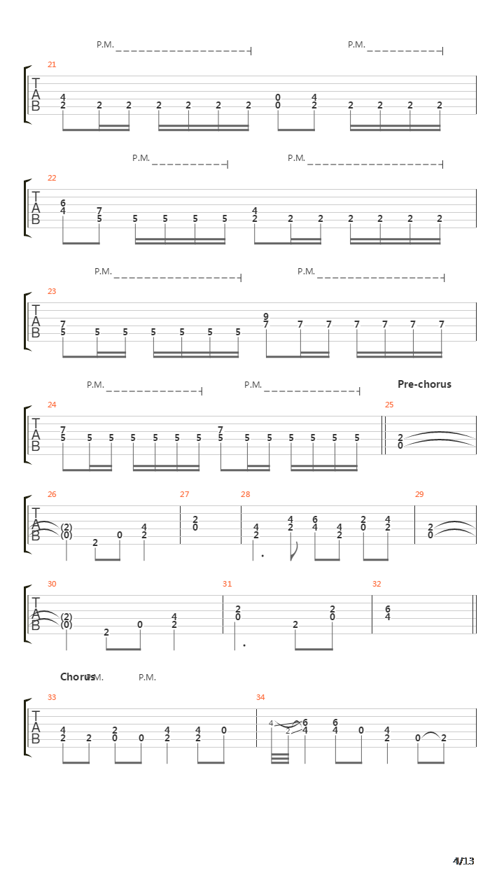 Tortuga Bay吉他谱