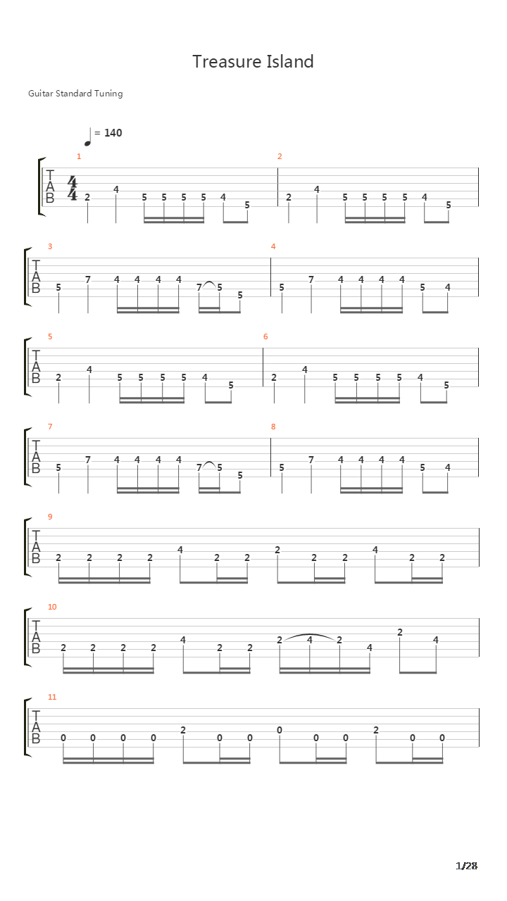 Treasure Island吉他谱