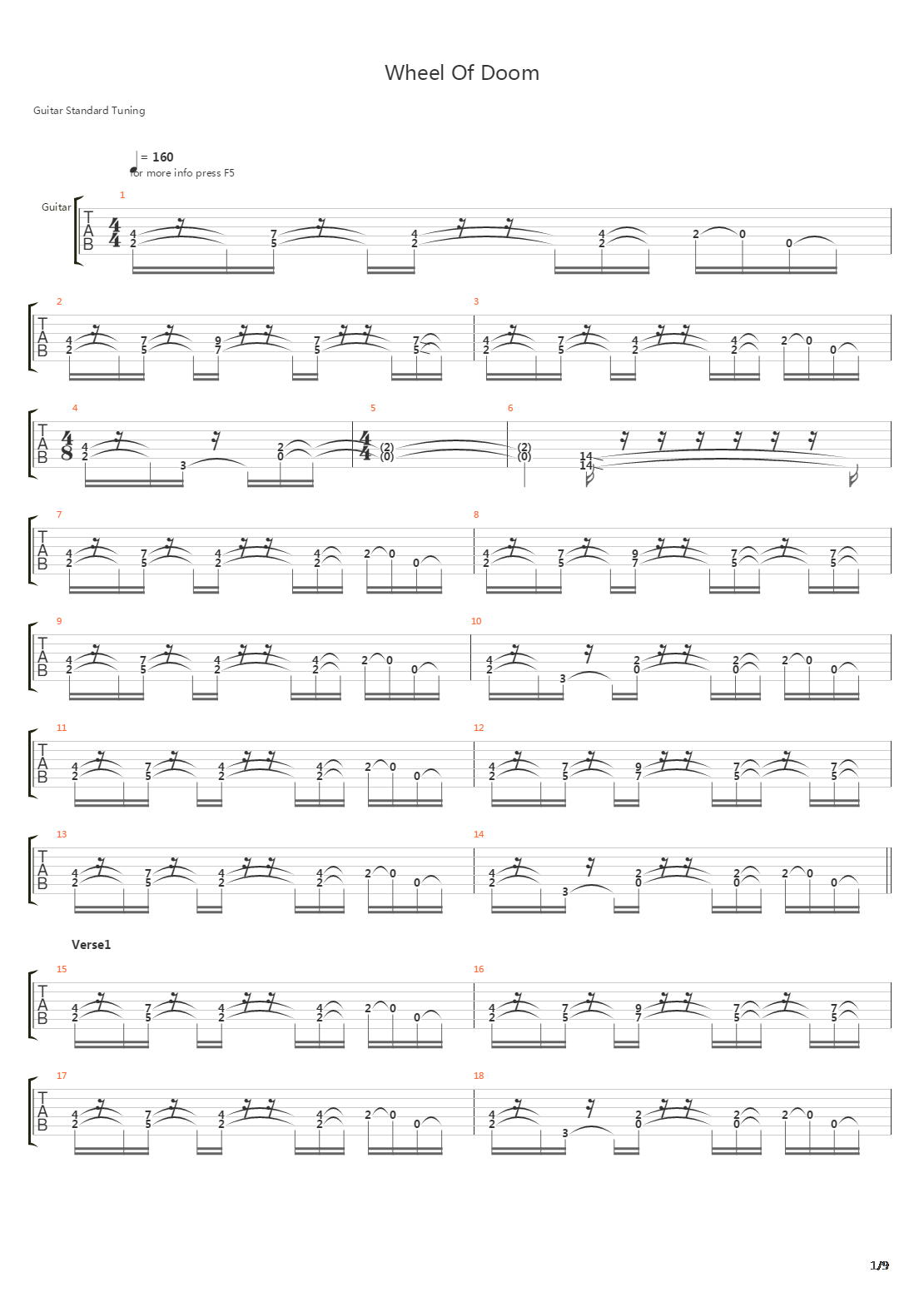 Wheel Of Doom吉他谱