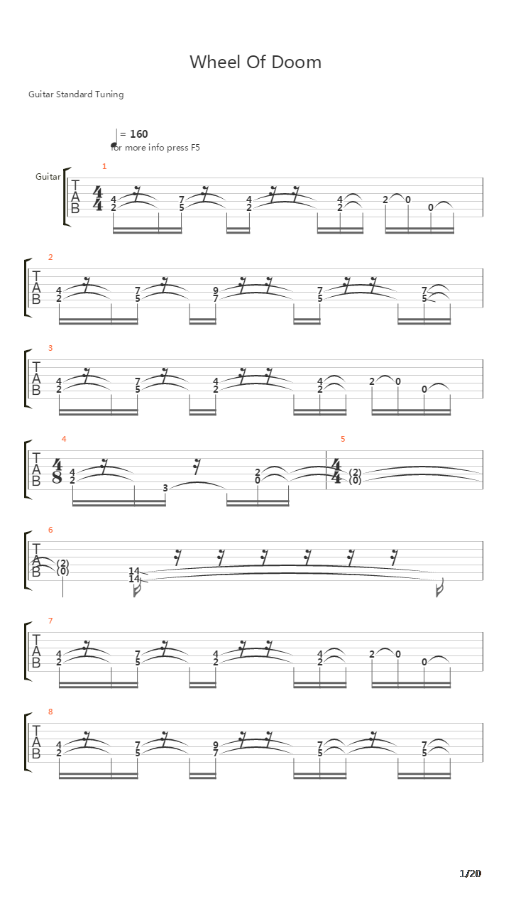 Wheel Of Doom吉他谱