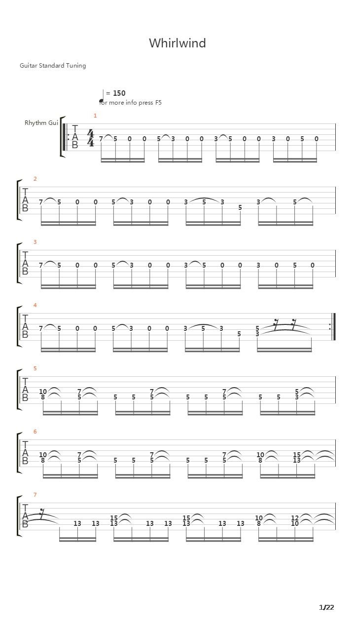 Whirlwind吉他谱
