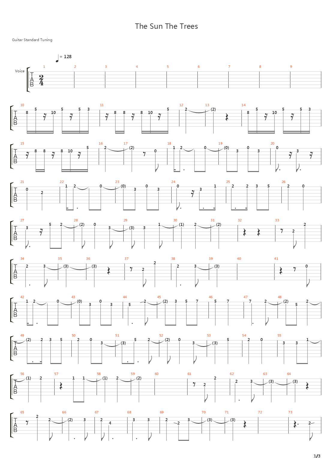 The Sun The Trees吉他谱