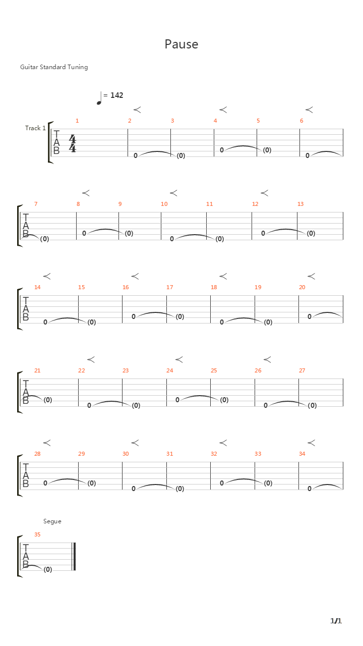 Pause吉他谱