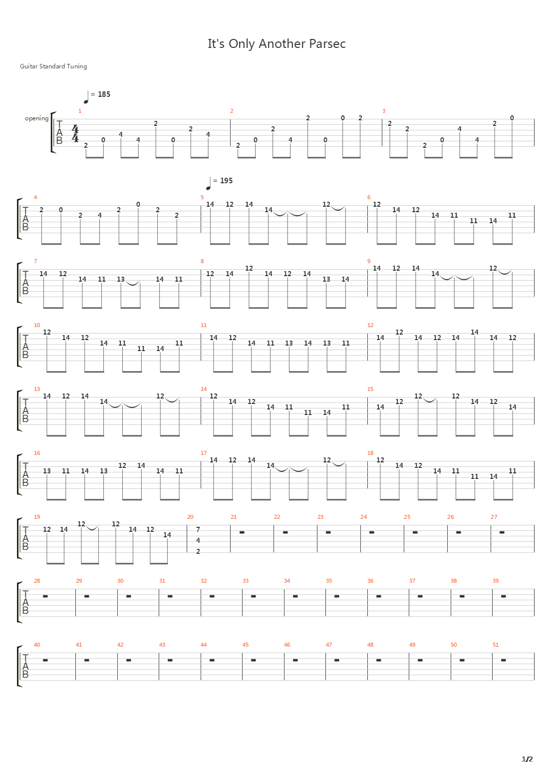 Its Only Another Parsec吉他谱