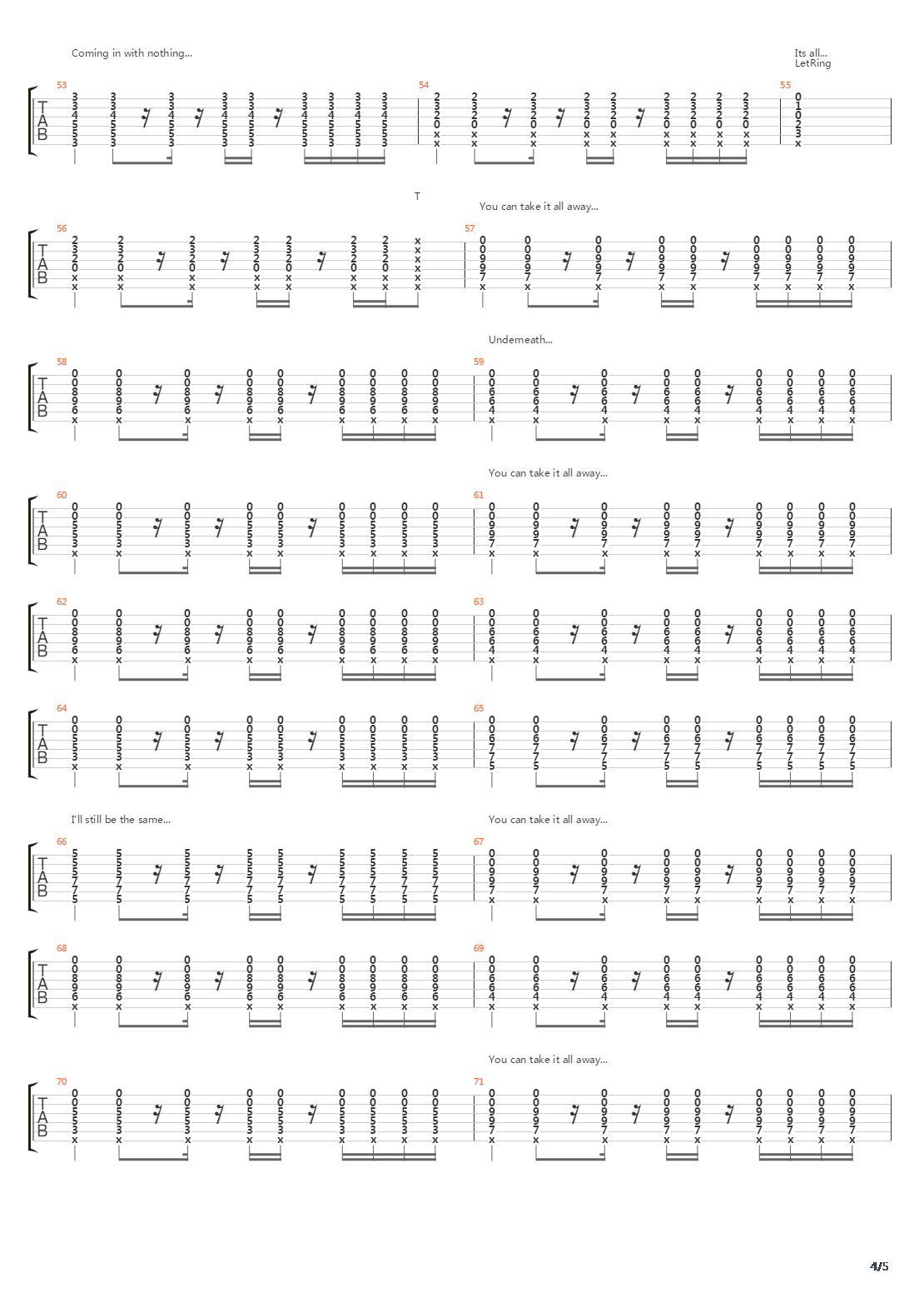 Take It All Away吉他谱