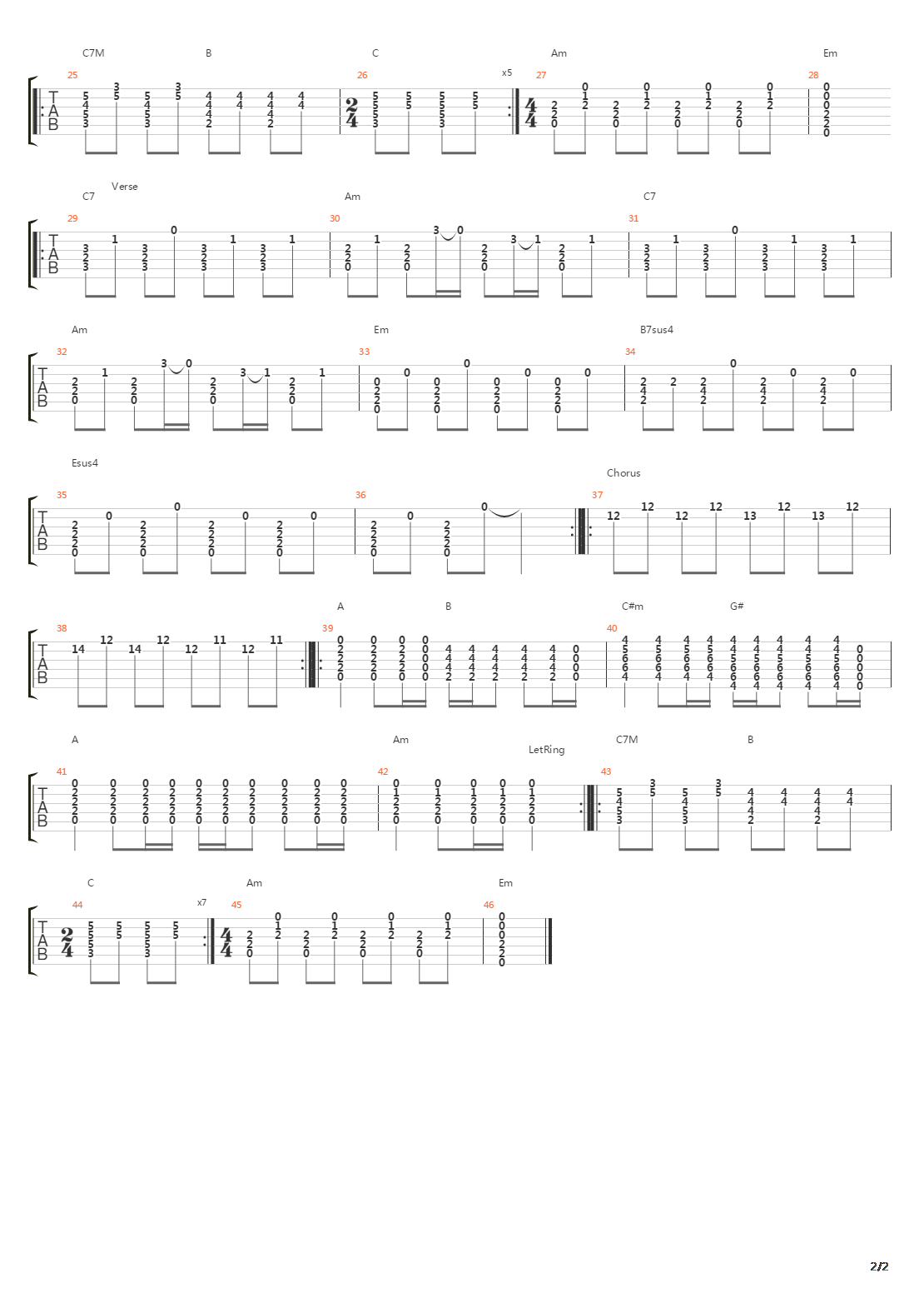 Aqualast吉他谱