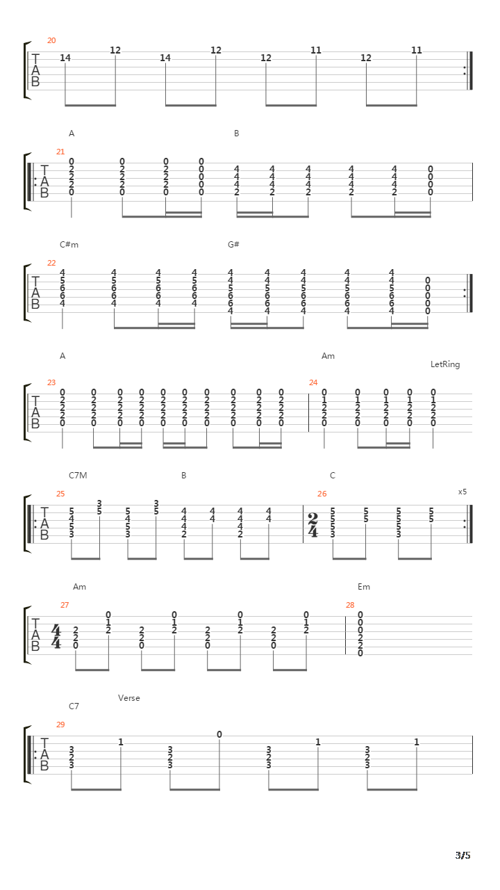 Aqualast吉他谱