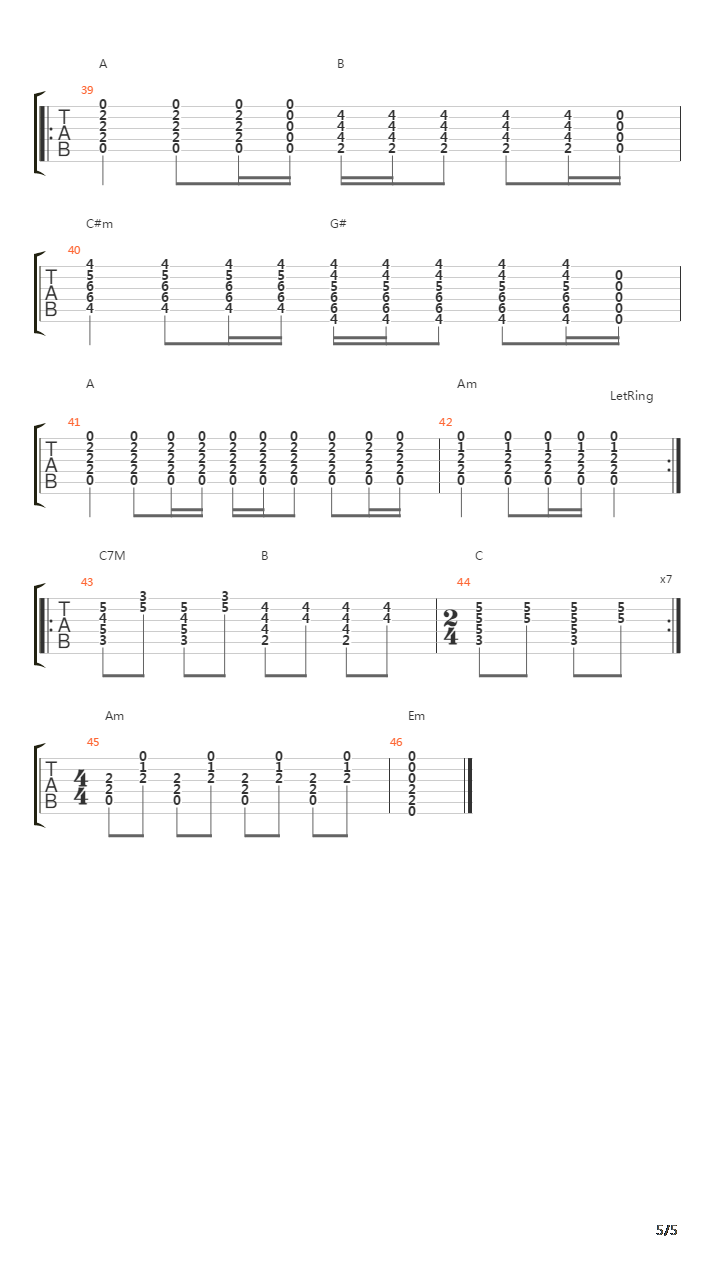 Aqualast吉他谱