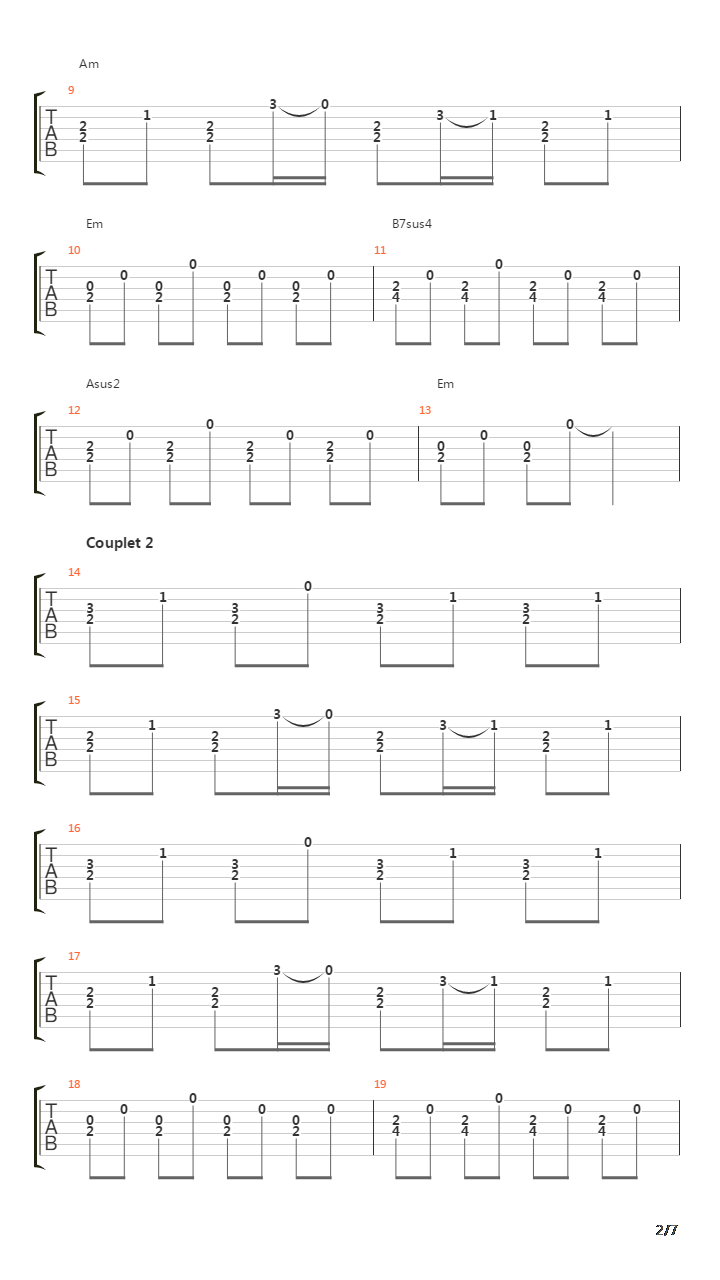 Aqualast吉他谱