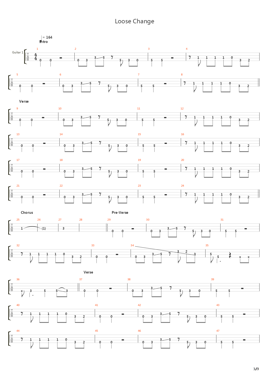 Loose Change吉他谱