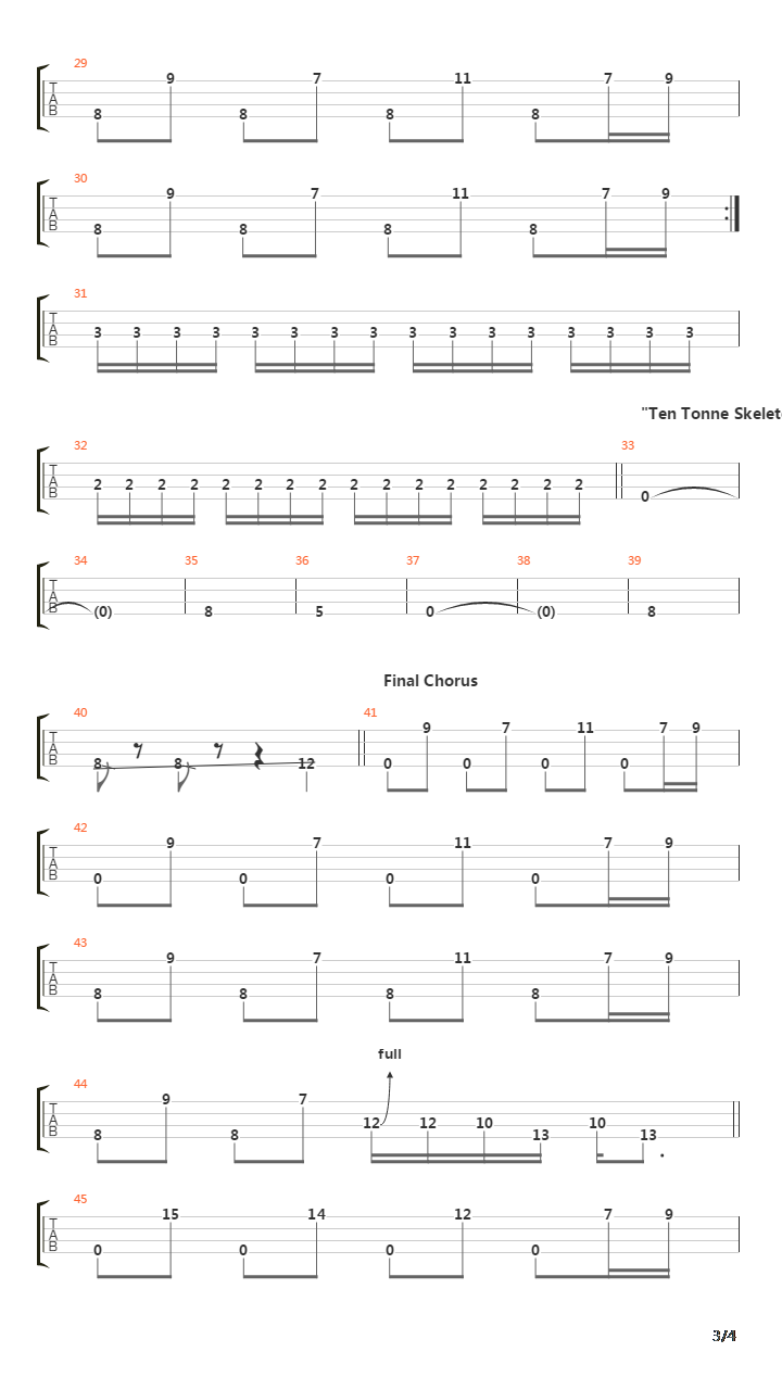 Ten Tonne Skeleton吉他谱