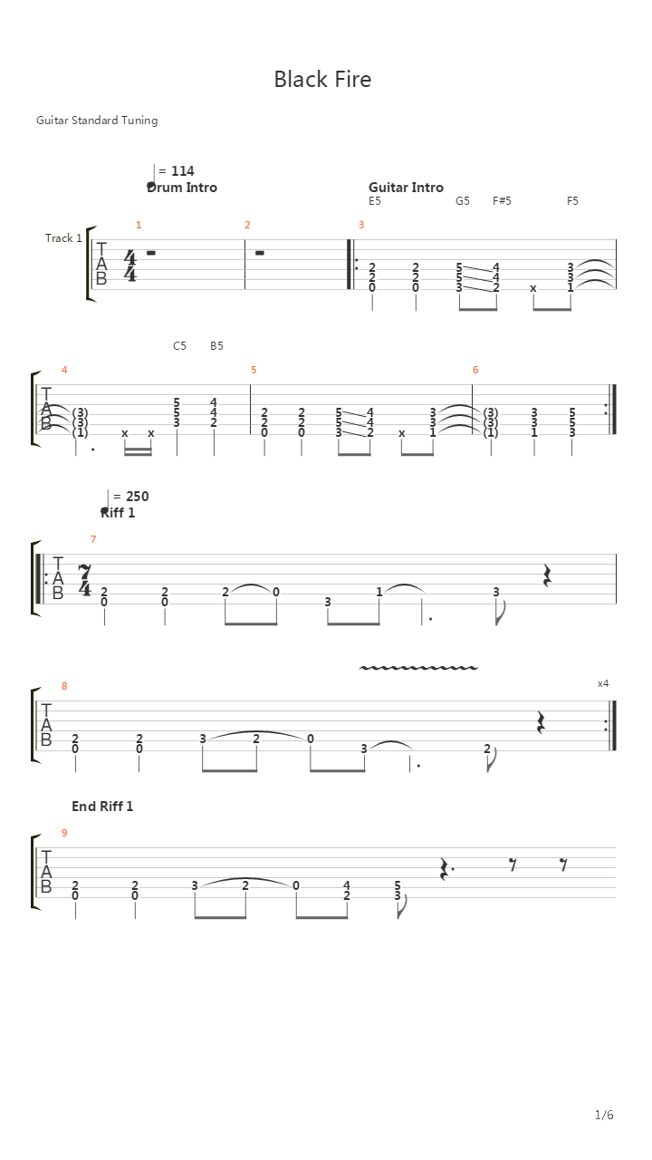 Black Fire吉他谱