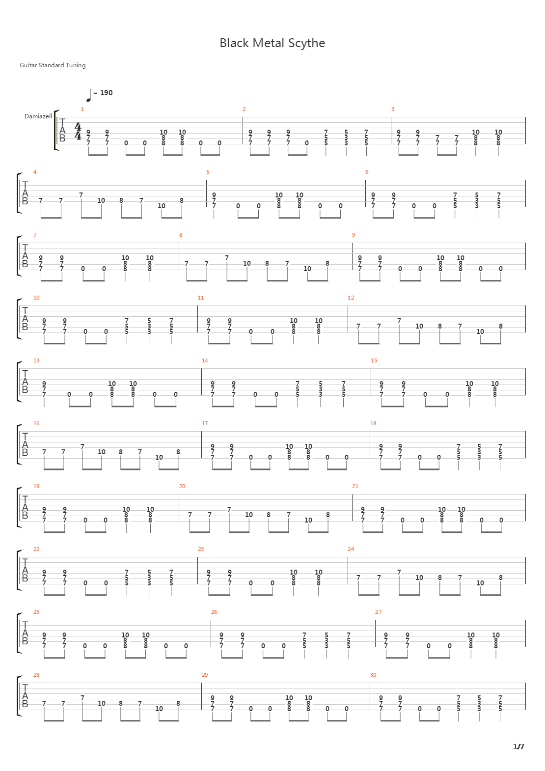 Black Metal Scythe吉他谱