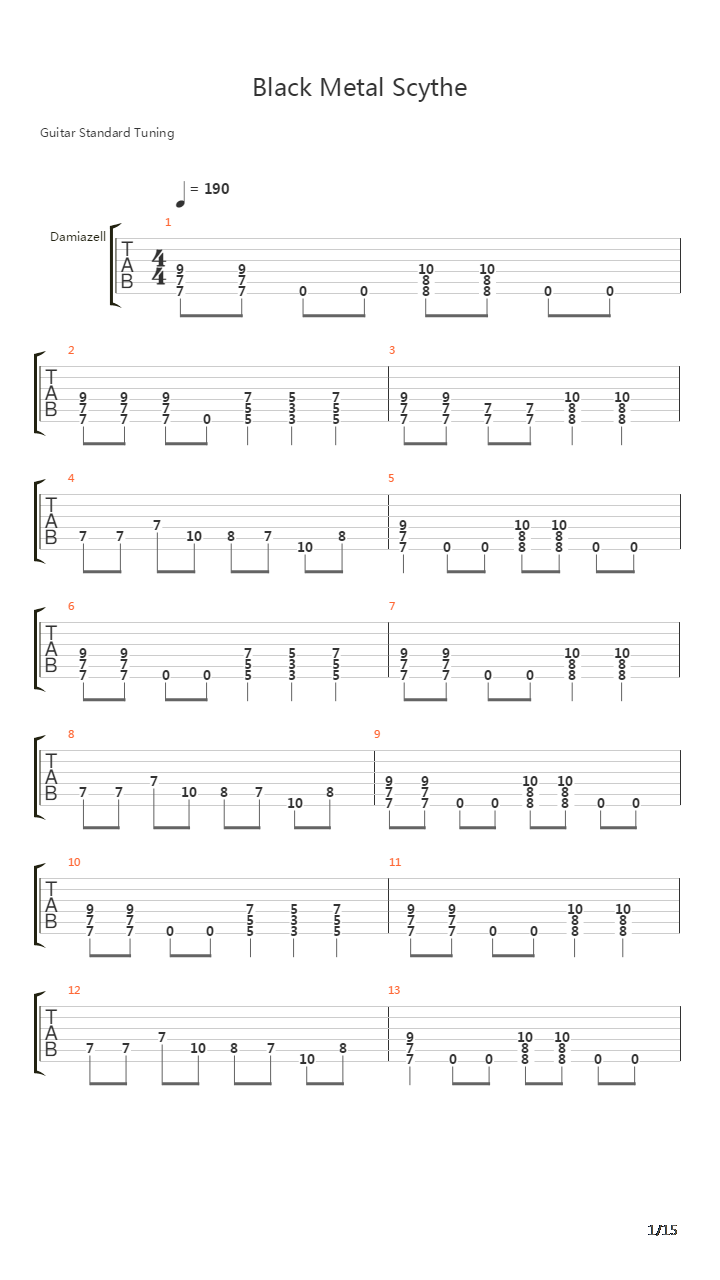 Black Metal Scythe吉他谱