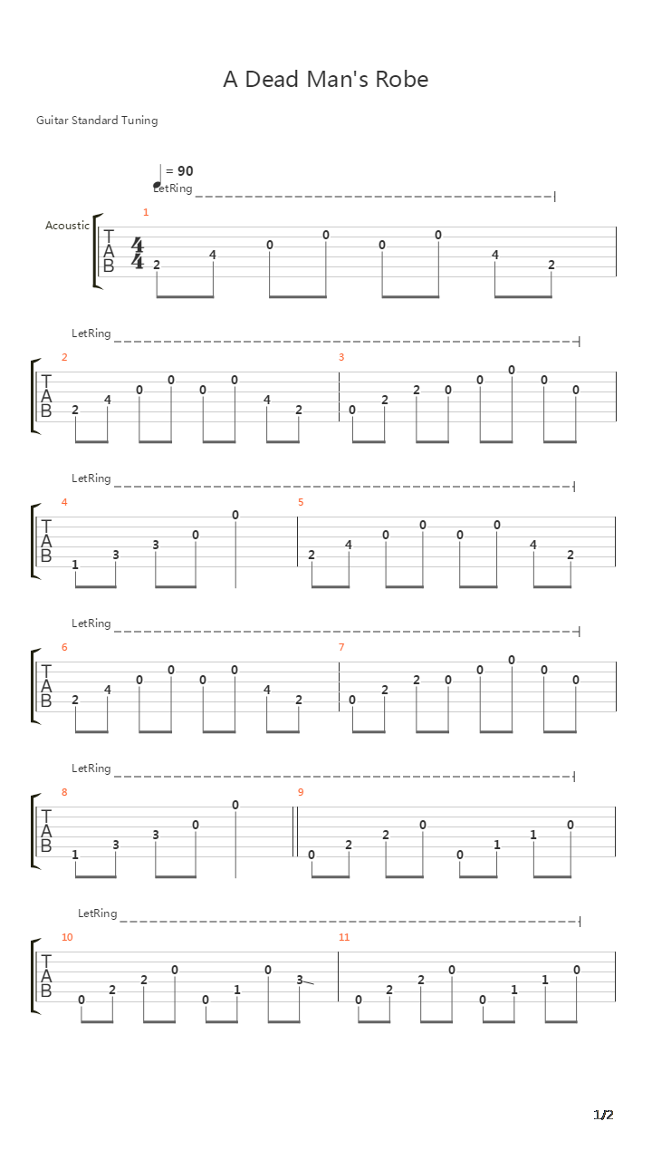 Dead Mans Robe吉他谱