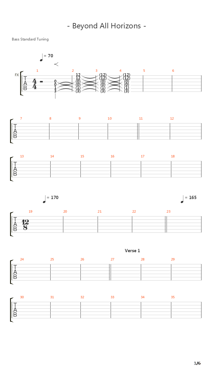 Beyond All Horizons吉他谱