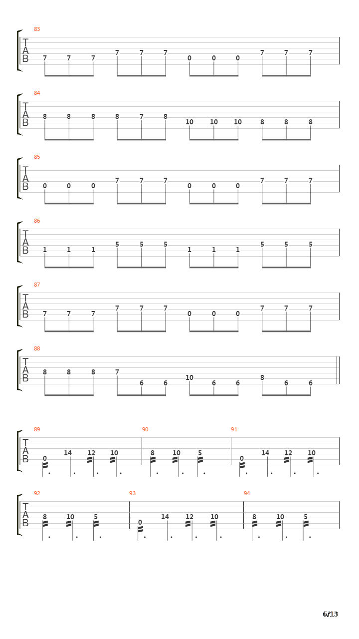 Far Away From The Sun吉他谱