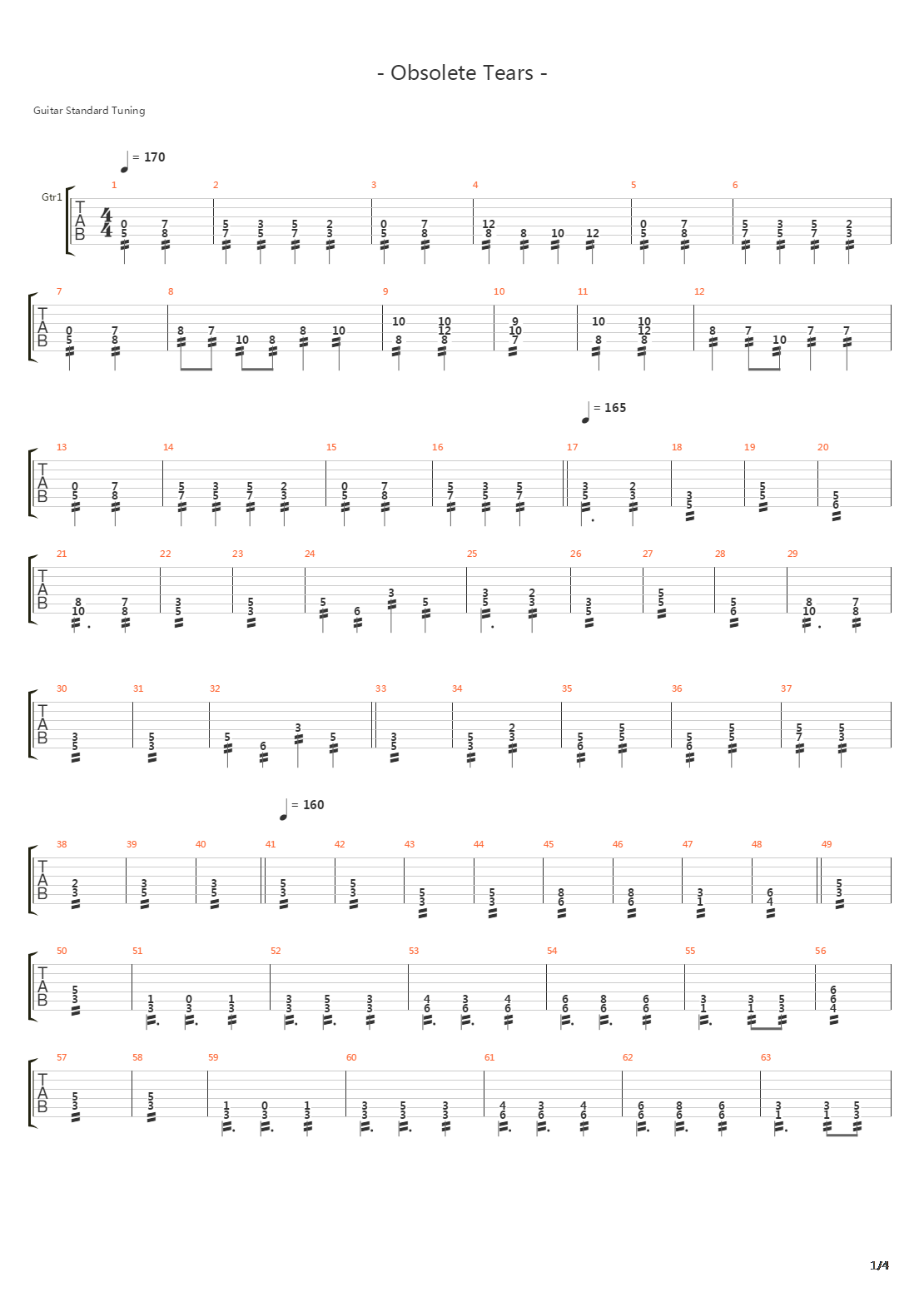 Obsolete Tears吉他谱