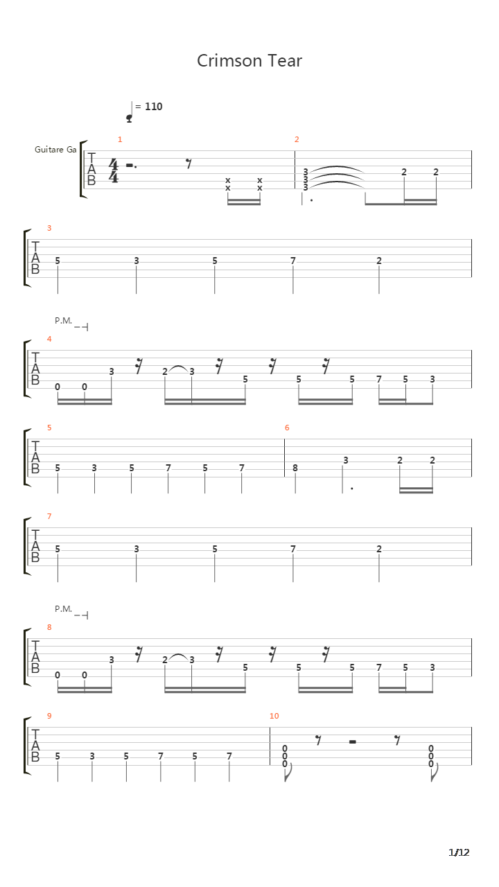 Crimson Tear吉他谱