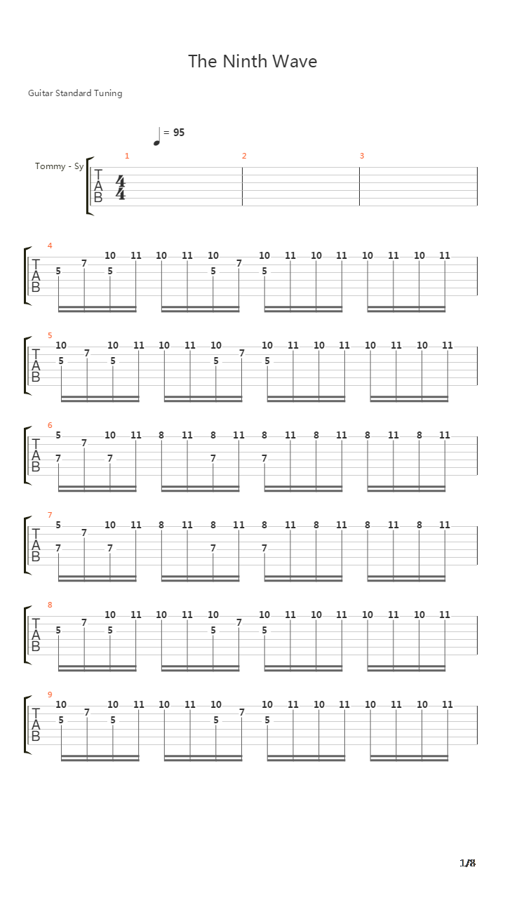 The Ninth Wave吉他谱