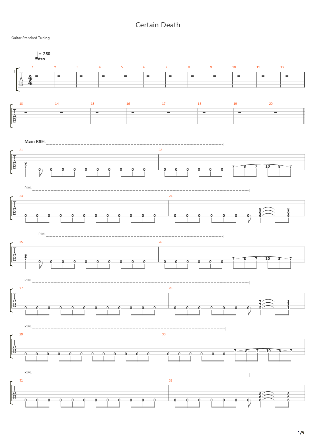 Certain Death吉他谱