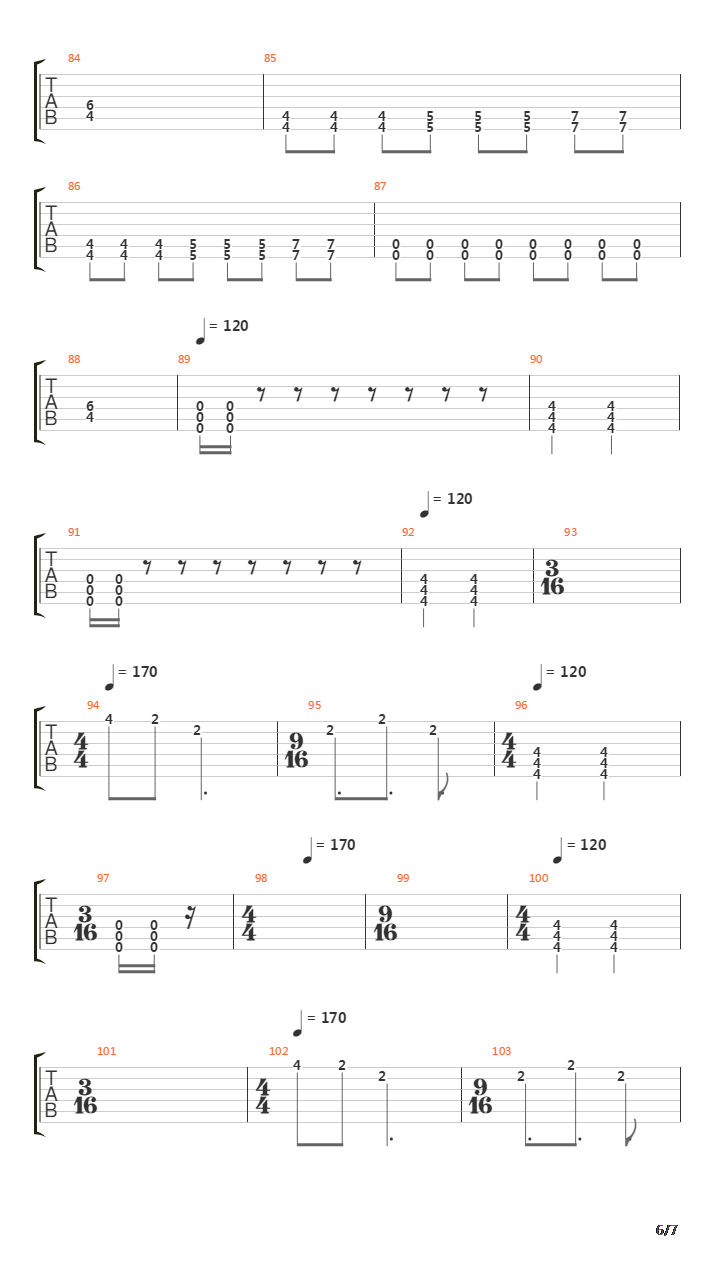 Burden Of Reflecting吉他谱