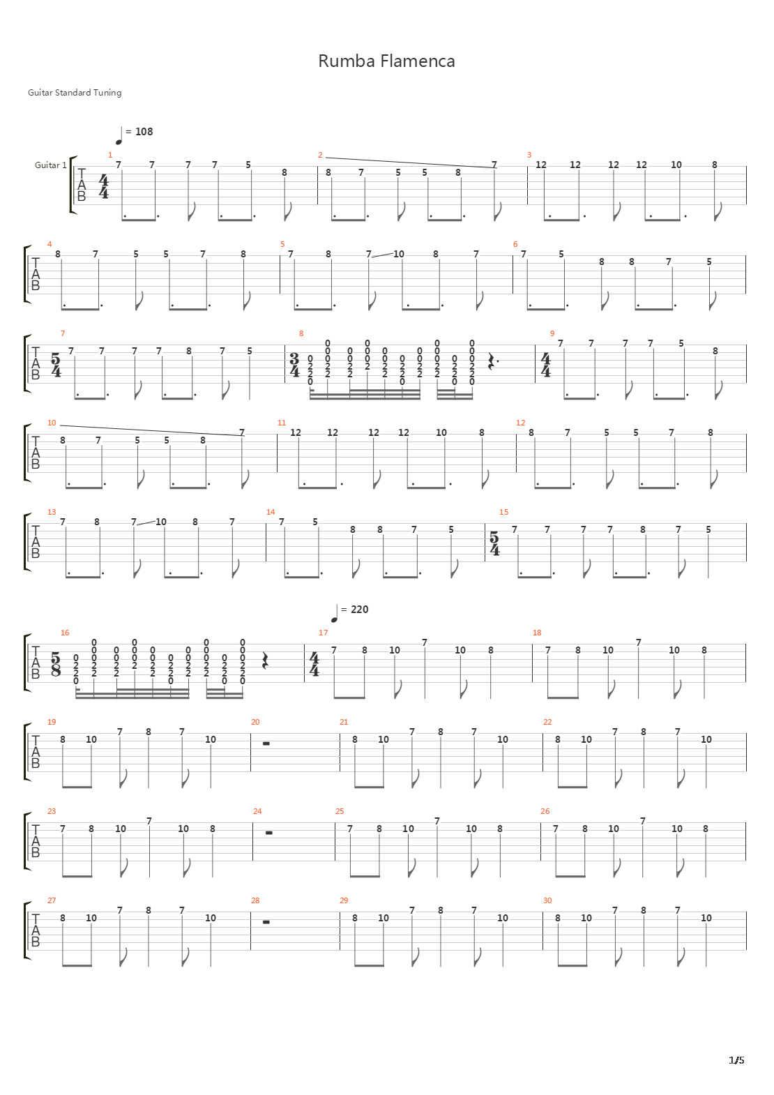Rumba Flamenca吉他谱