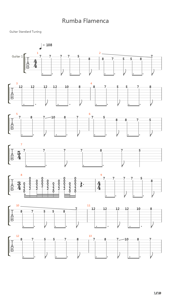 Rumba Flamenca吉他谱