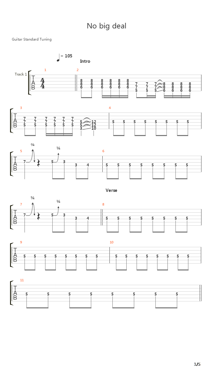 No Big Deal吉他谱