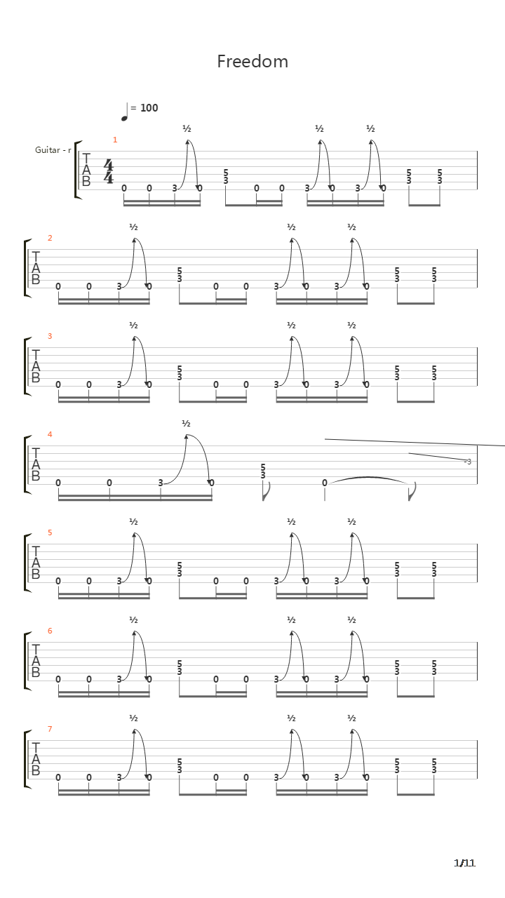 Freedom吉他谱