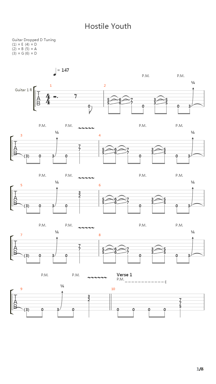 Hostile Youth吉他谱