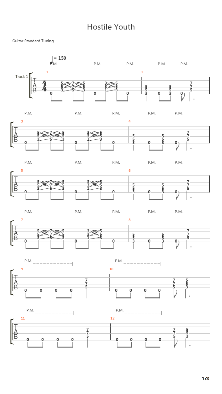 Hostile Youth吉他谱