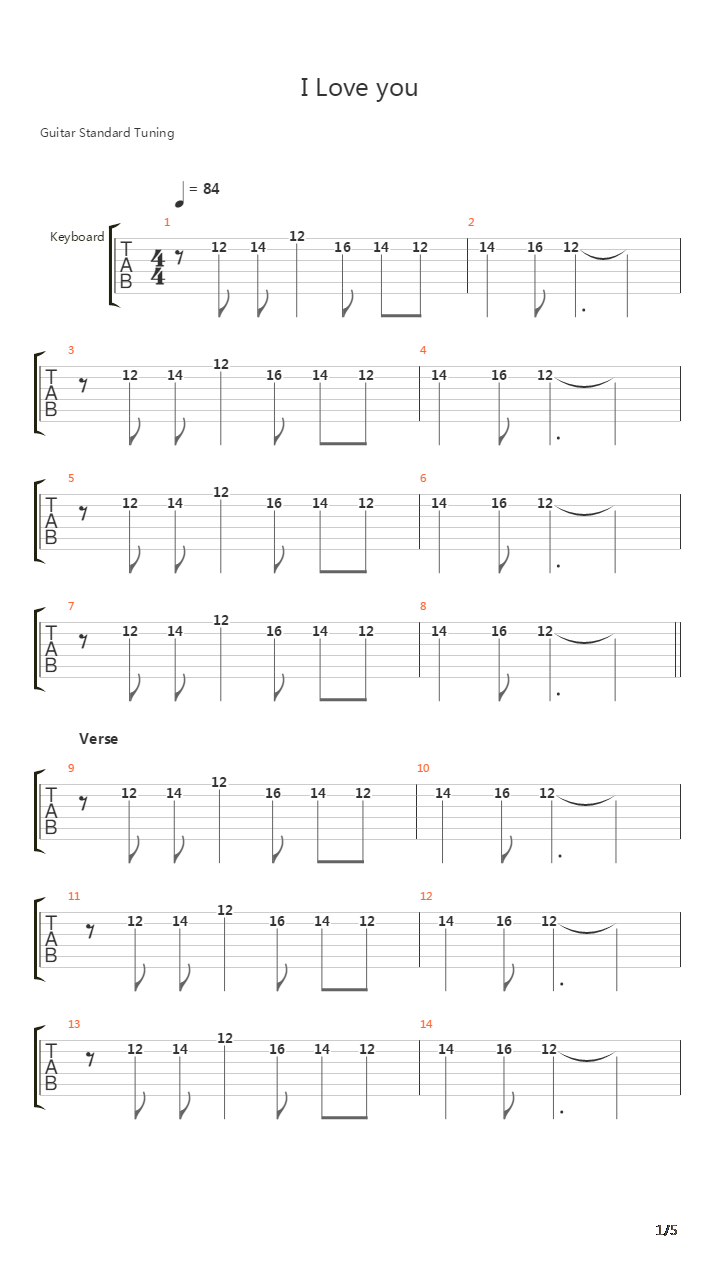 I Love You吉他谱