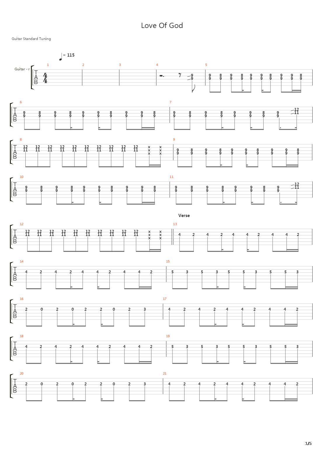 Love Of God吉他谱