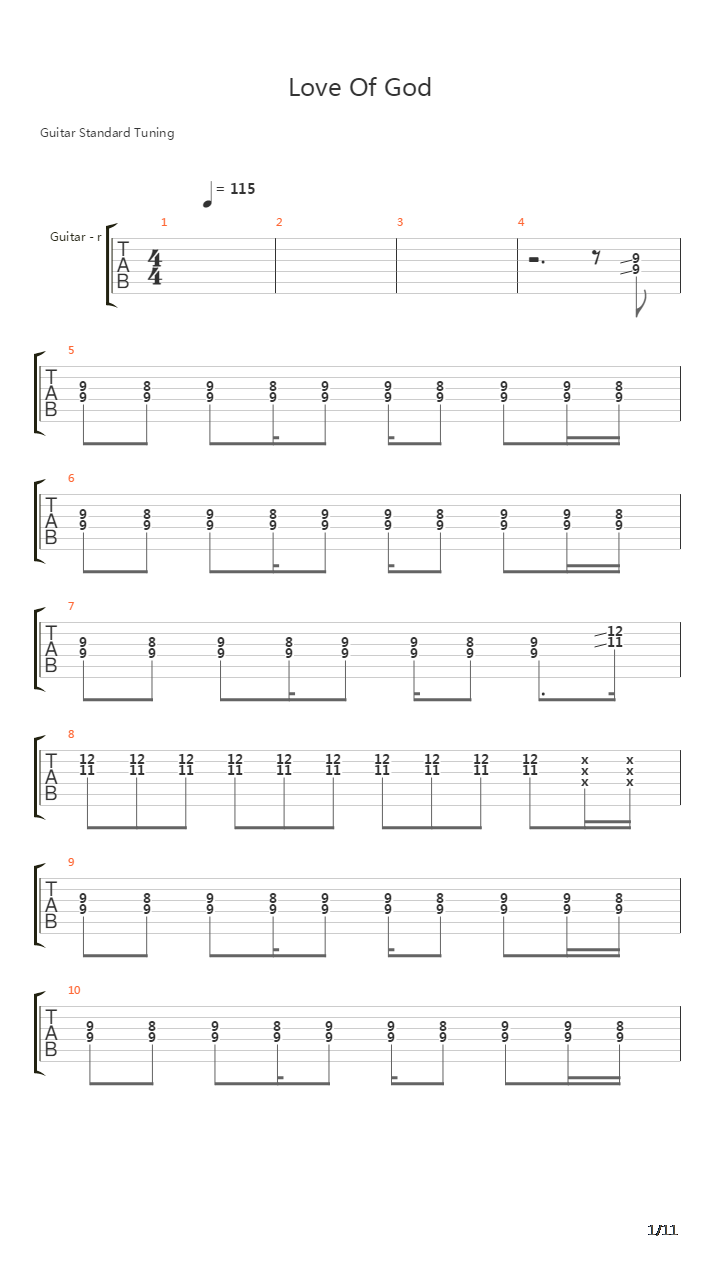 Love Of God吉他谱