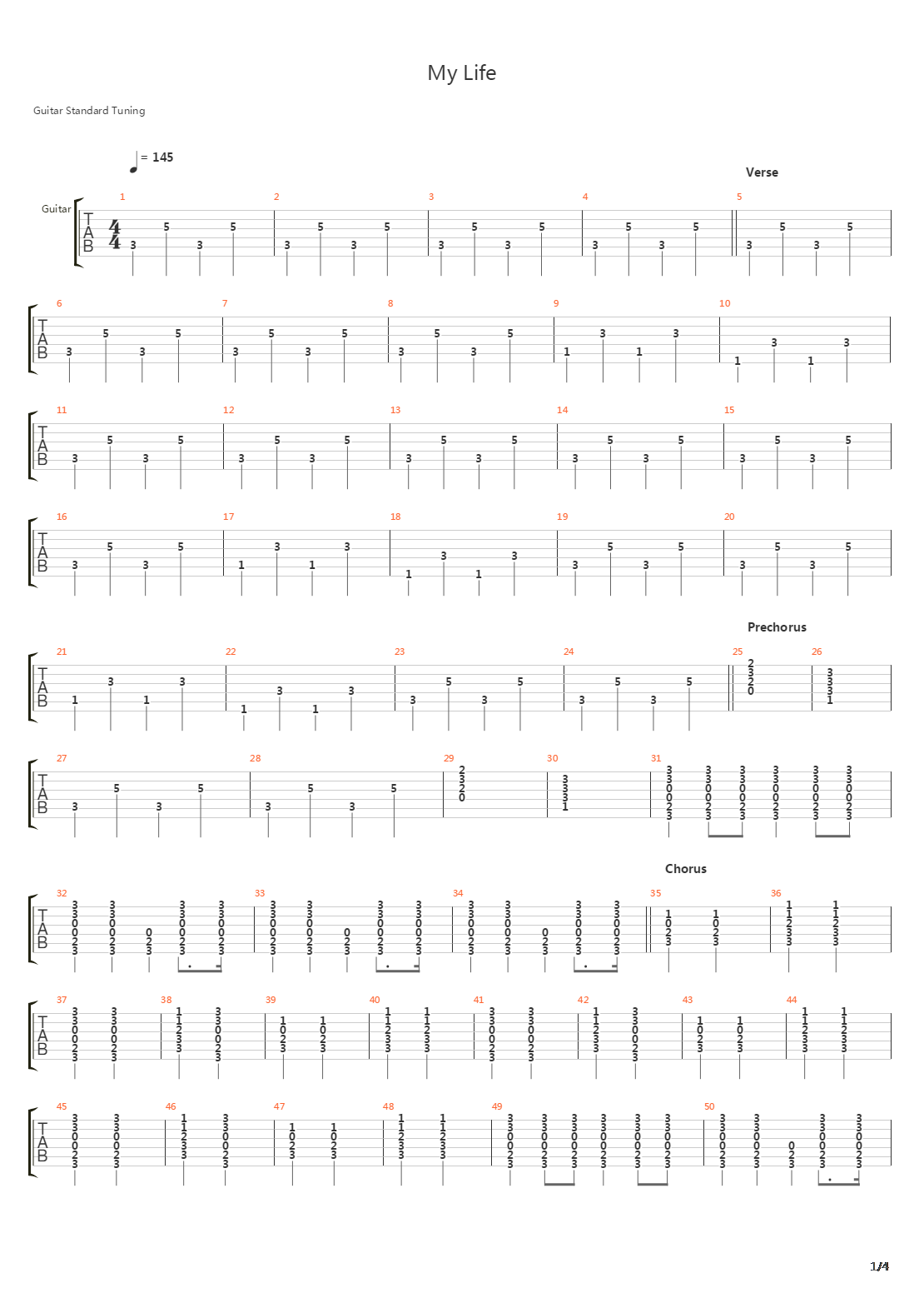 My Life吉他谱