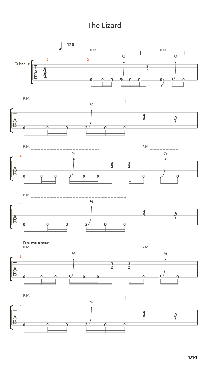The Lizard吉他谱