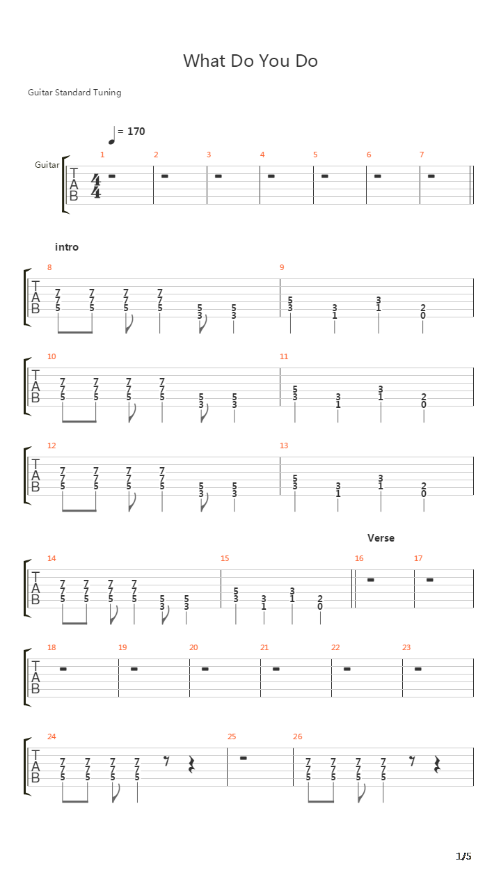 What Do You Do吉他谱